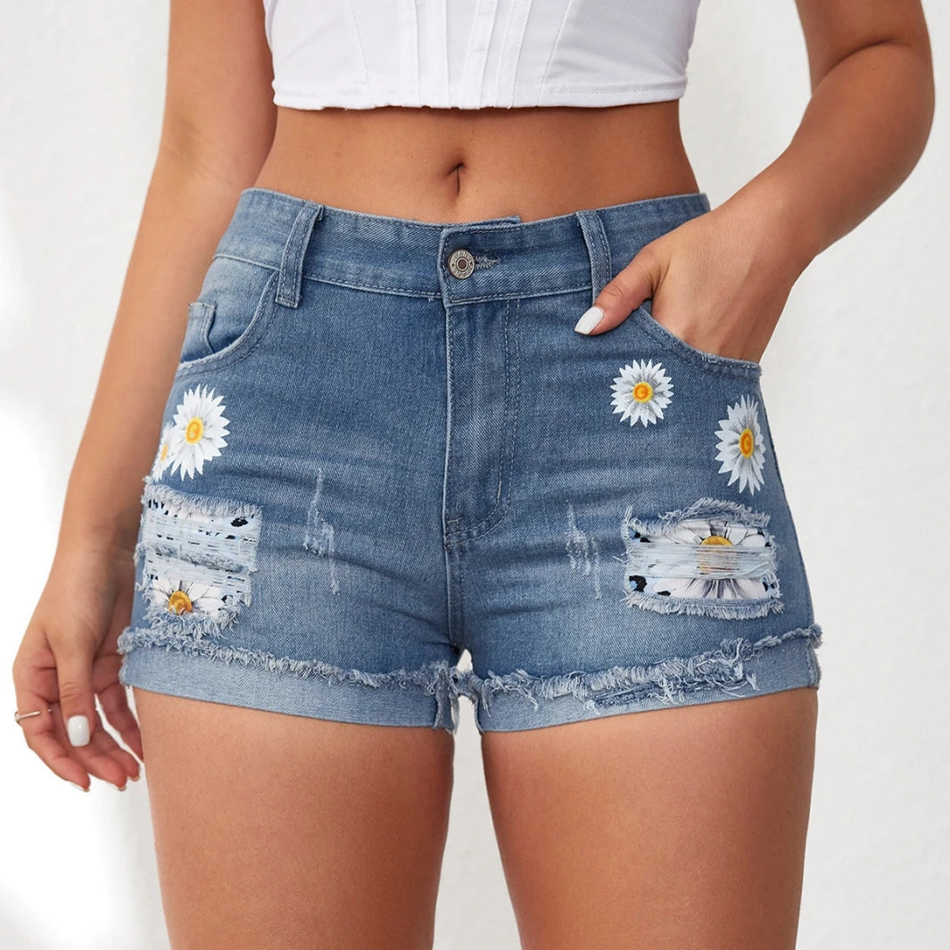 Women's Denim Shorts Tassel Ripped Holes Hot Pants Slim Mini Sexy Club Jean Short Casual Streetwear Female Summer Breechcloth