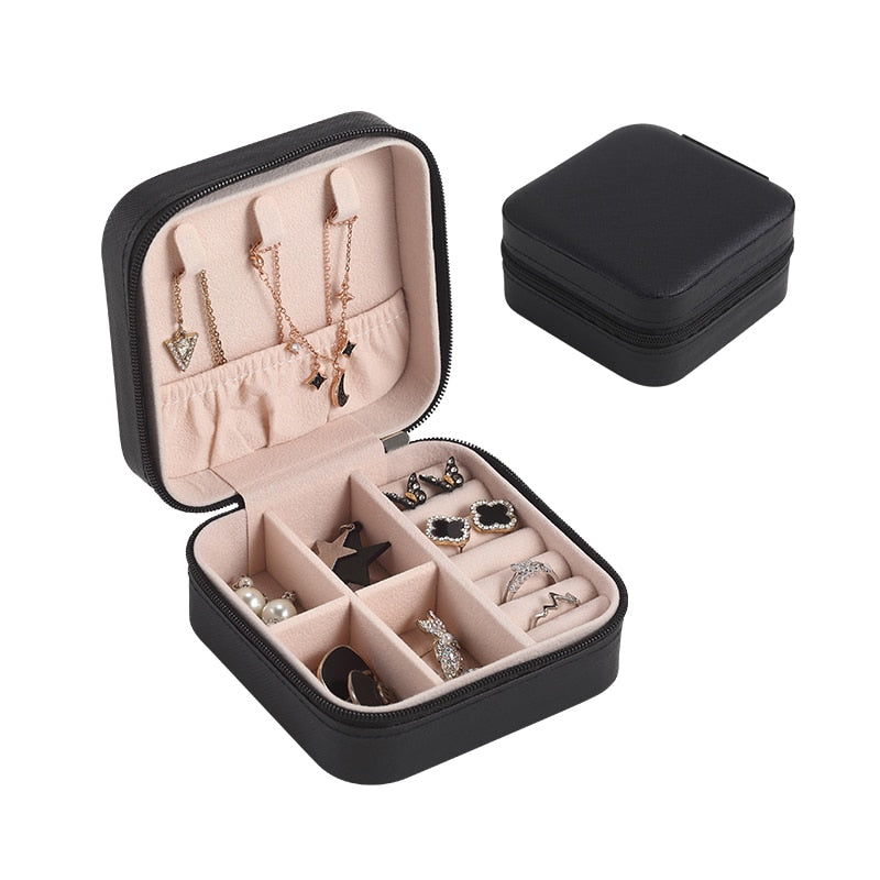 High Quality Jewelry Box Organizer Storage Leather Holder Earrings Ring Necklace Case Protable Jewel Packaging For Gift Display