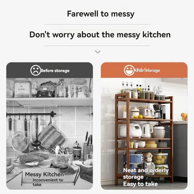 Kitchen shelf, floor standing multi-layer product collection, household pot seasoning shelf, fruit and vegetable bowl and dishs