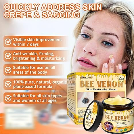 Bee venom skin repair cream, advanced firming and anti-wrinkle, professional bee venom skin care cream, natural bee venom comprehensive cream, suitable for all skin types