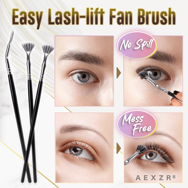 Aexzr® Lash-Lift Mascara Fan Brush and Folded Eyeliner Brush