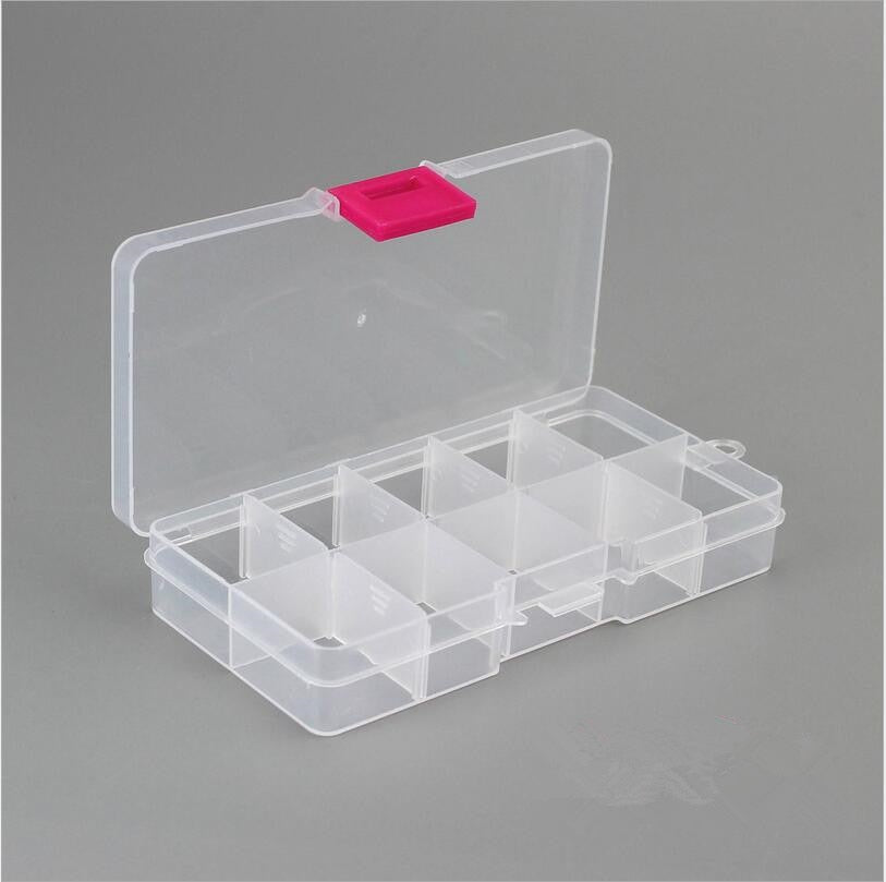 10 Slots ( Adjustable) Plastic Jewelry Box Storage Case Craft Jewelry Organizer Beads Diy Jewelry Making joyero organizador Z28