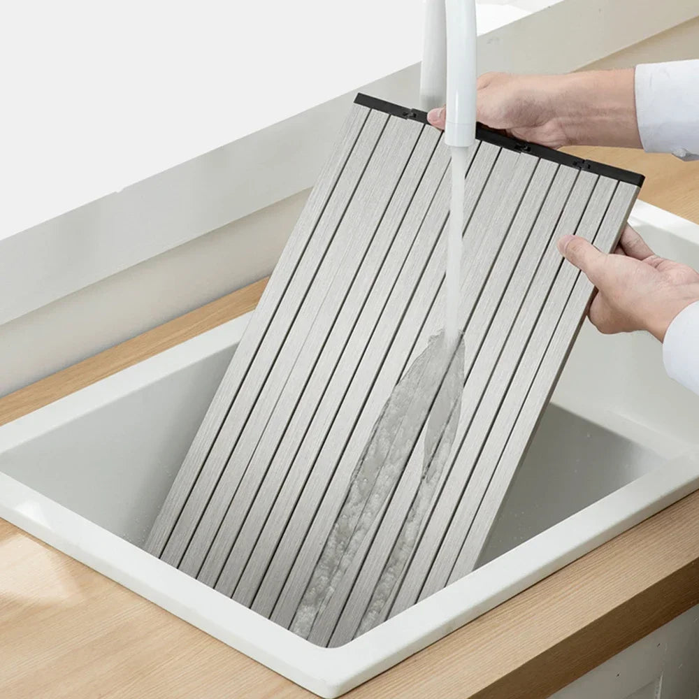 304 Stainless Draining Basket Sink Chopping Board Multifunctional Folding Cutting Board Sink Washbasin Chopping Board Drain Rack