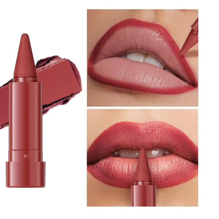 Twist Up Lip Liner Lipstick Pen Multipurpose Powder Blusher Velvet Matte Waterproof Lip Contour Non Stick Cup Lip Rouge Makeup