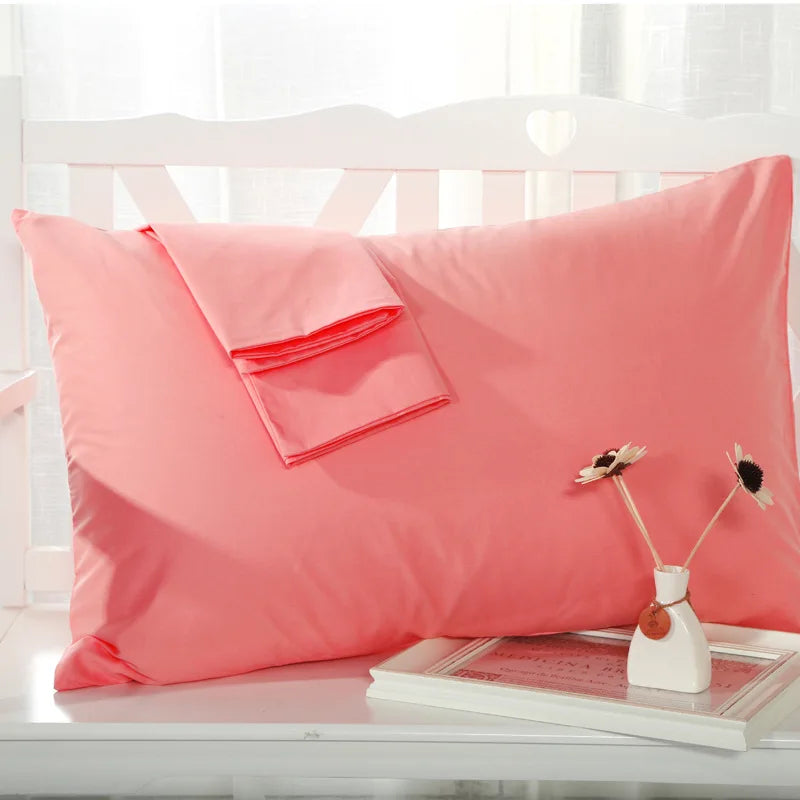 48x74cm Cotton Pillowcase Soft Comfortable Solid Color Pillow Case Queen King Sleeping Pillows Covers Pillowcases Home Textile