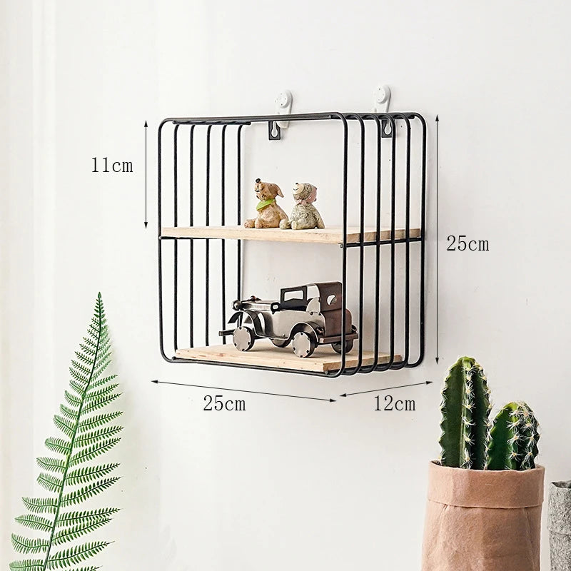 Decoration Metal Wall Storage Rack Kitchen Living Room Figurines Crafts Display Racks Home Decor Storage Rack