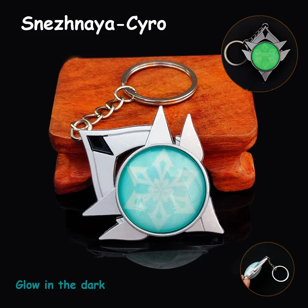 Game Impact Mondstadt Liyue Inazuma Sumeru Cosplay Vision Keychain Pyro Cyro Electro Hydro Geo Anemo Bag Pendant Props