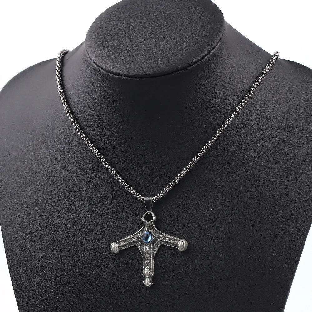 Game Bloodborne Jewelry Necklace Vintage Cross Necklace Pendants For Men Amulet Necklace Masculino Collar Wholesale