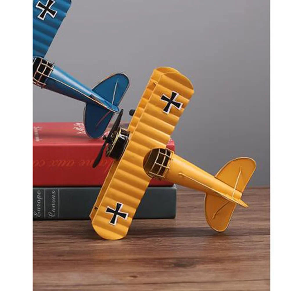 Metal Plane Models Handicraft Photo Props Airplane Model Desktop Ornament Birthday Gift Vintage Decor