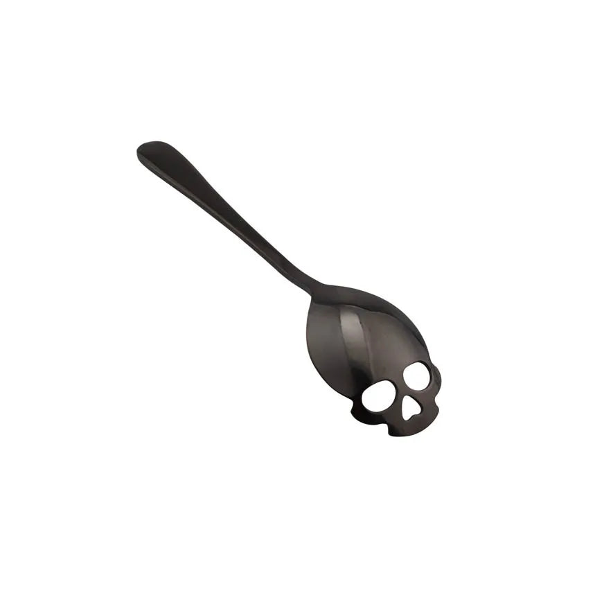 &Creative 304 Stainless Steel Skull Coffee Spoon Dessert Tea Sugar Scoop For Home Kitchen Bar Coffee Shop Party Accessories Gift