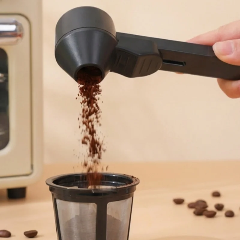 Spill-Proof Coffee Spoons Funnels Sliding Spoon Reusable With Longer Handle Coffee Scoop Measuring Spoon Funnel Kitchen Gadgets