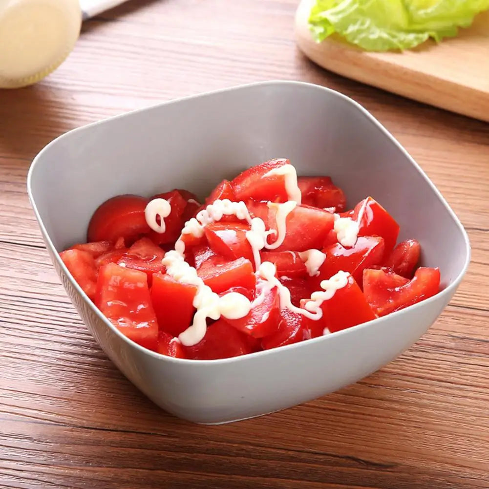 Plastic Square Bowl Unbreakable Multifunctional Plastic Eco-friendly Easy Clean Salad Fruit Bowl Kitchen Tableware