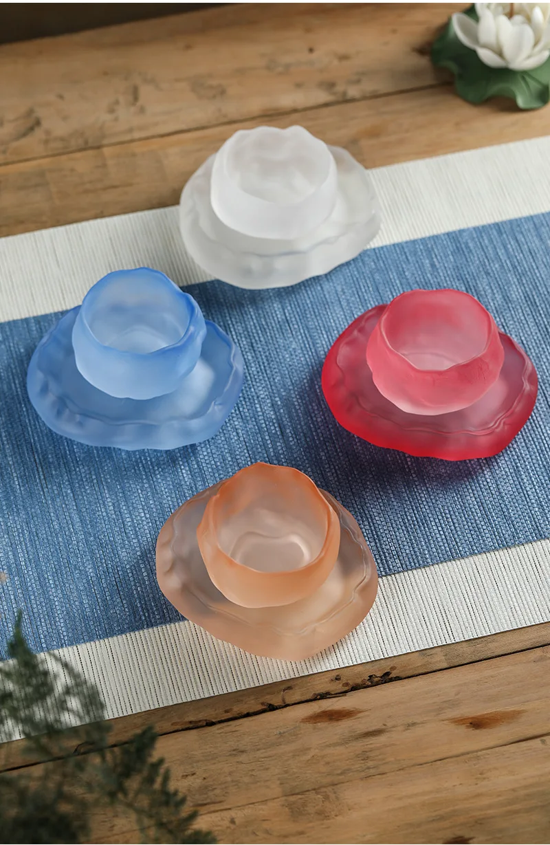Gradient Pink Fashion Tea Tasting Cup Handmade Glass Tea Set Cup Suit