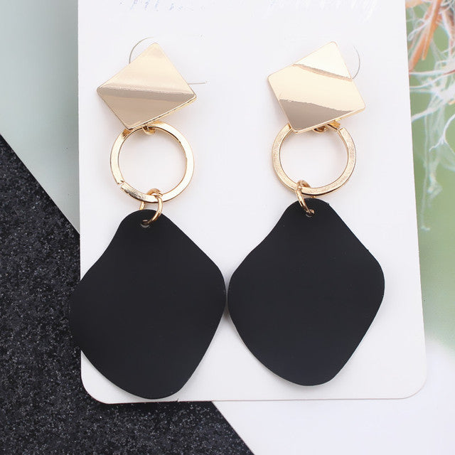 Geometric-shaped drop earrings