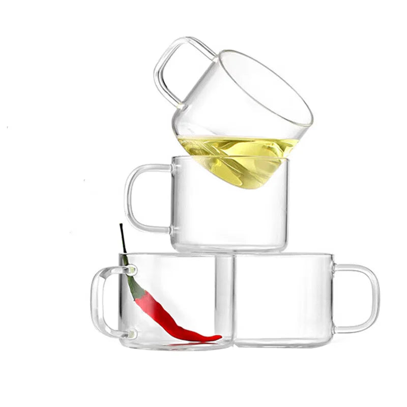 SAMADOYO Thickened heat-resistant glass kungfu tea cup, Baijiu cup, small cup, tea belt, transparent glass water