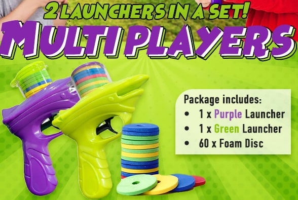 Fun Battle Flying Disc Gun Shooting Toy Set