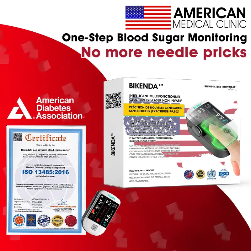 【OFFICIAL STORE】Bikenda™ Next-Generation Intelligent Multifunctional Non-Invasive Laser Blood Glucose Meter [99.9% Accuracy]