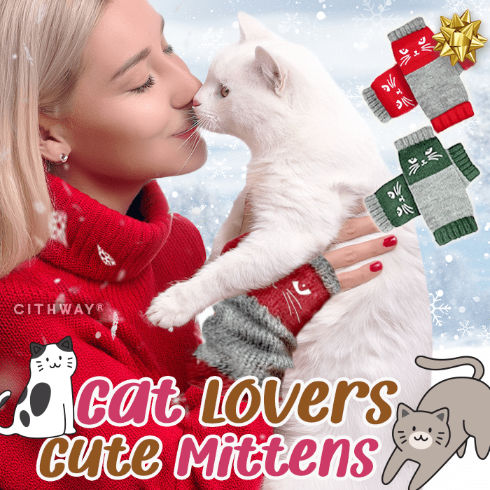 Sfrcord® Meow Winter Cute Fingerless Mittens