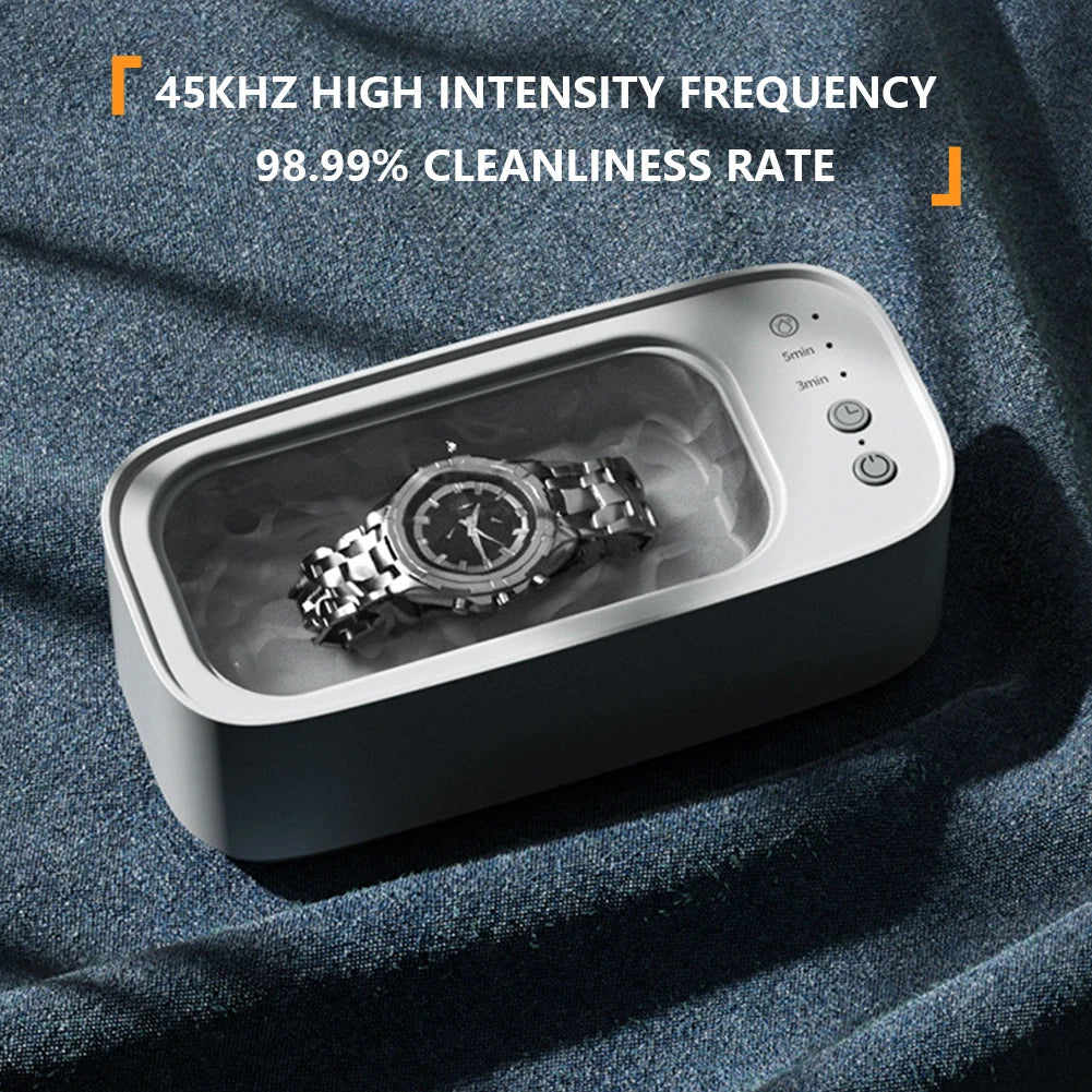 Ultrasonic High-frequency Vibration Cleaners Timing Cleaning Machine with 500ML Sink for Eyeglass/Braces/Comb/Razor/Makeup Brush