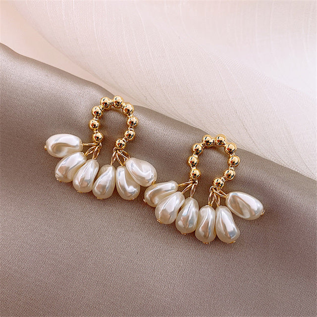 2022 New Design Irregular U-shaped Gold Color Earrings For Woman Korean Crystal Fashion Jewelry Unusual Accessories Party Girls