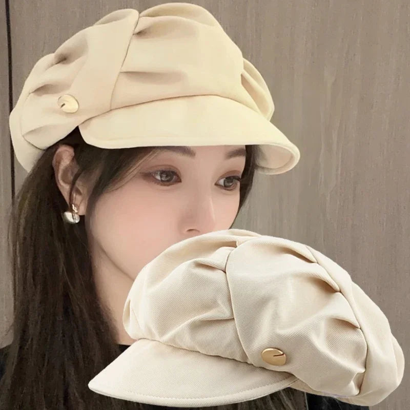 Autumn Winter Felt Beret Hats Women Fashion French Painter Hat Girls Trendy Solid Color Berets Ladies Multicolored Flat Cap