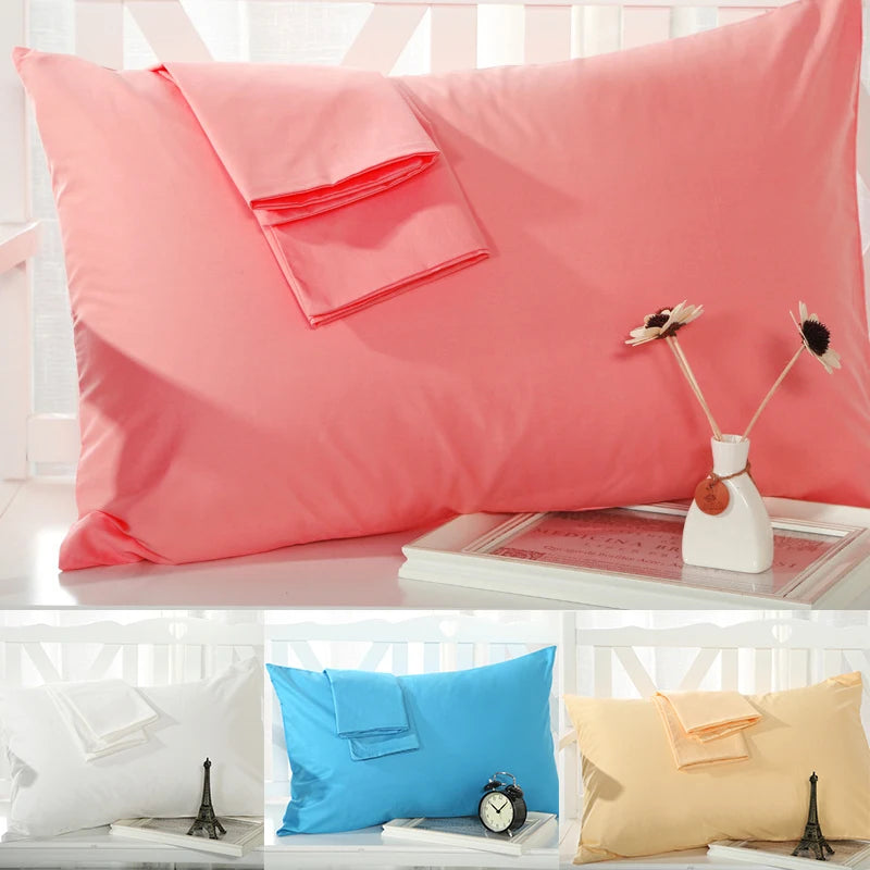 48x74cm Cotton Pillowcase Soft Comfortable Solid Color Pillow Case Queen King Sleeping Pillows Covers Pillowcases Home Textile