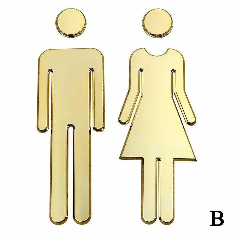 3D DIY Woman Man Toilet Door Sign Bathroom Restroom WC Door Sign For Toilet Door Sign Wall Sticker Decor Removable Logo