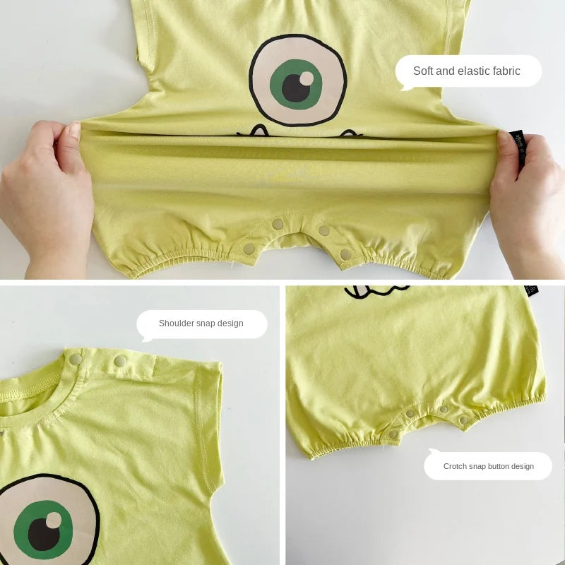 Cotton Baby Girl Romper  Newborn Baby Clothes Infant Cartoon Short Sleeve Jumpsuit Baby Boy Clothes 0-18M