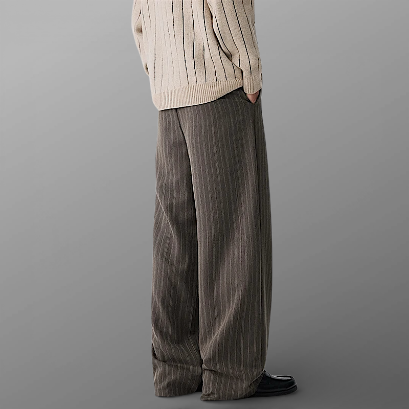 Pinstripe pleated pants