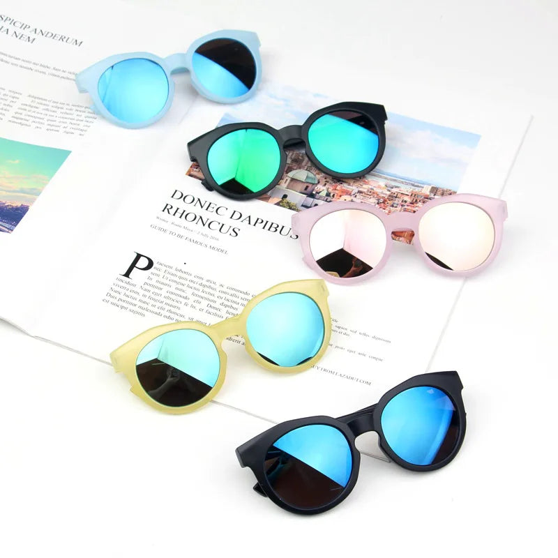 Fashion Round Frame Kids Sunglasses Candy Color Children's Sunglasses Anti-uv Baby Sun-shading Eyeglasses For Girl And Boy UV400