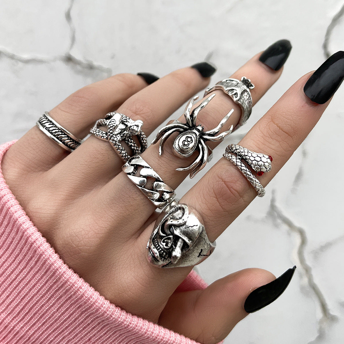 Heavy Metal Dark Style Hip Hop Ring