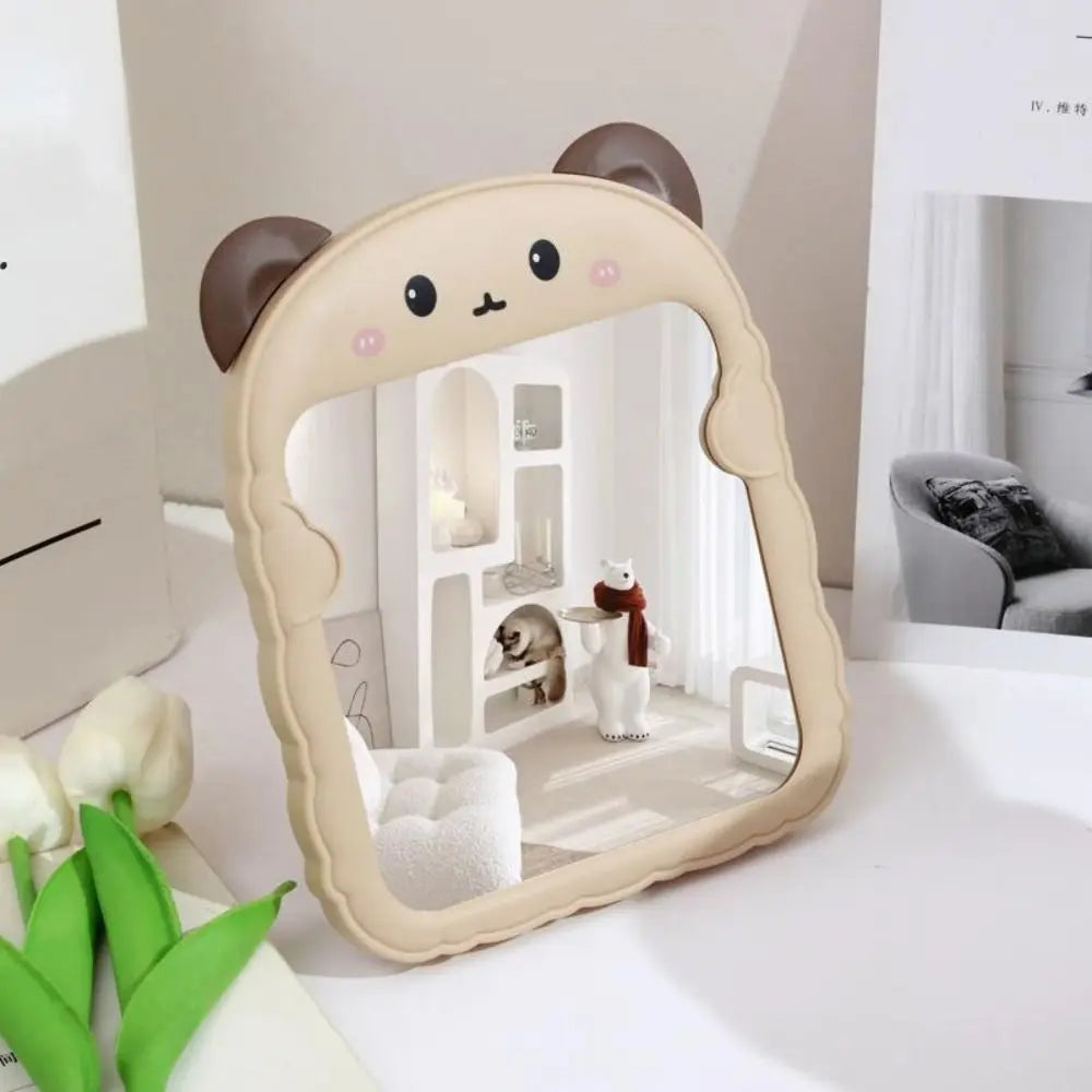 Plastic Cat Dressing Mirror Animal Cute Desktop Makeup Mirror European Style Bread Side Bear Folding Mirror Dressing Table