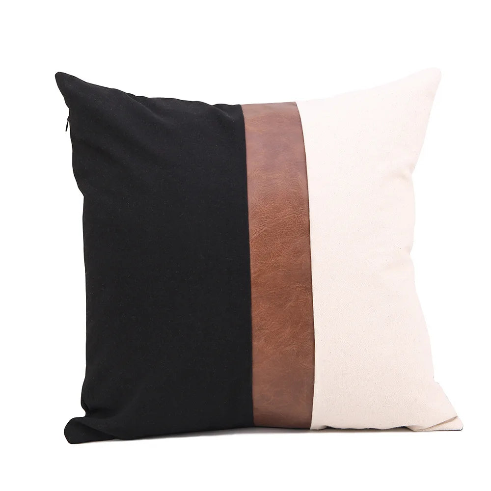 Cushion Cover Luxury Pillow Case 45*45 Sofa Decorative PU Leather Cushion For Living Room Bedroom Car Decor New