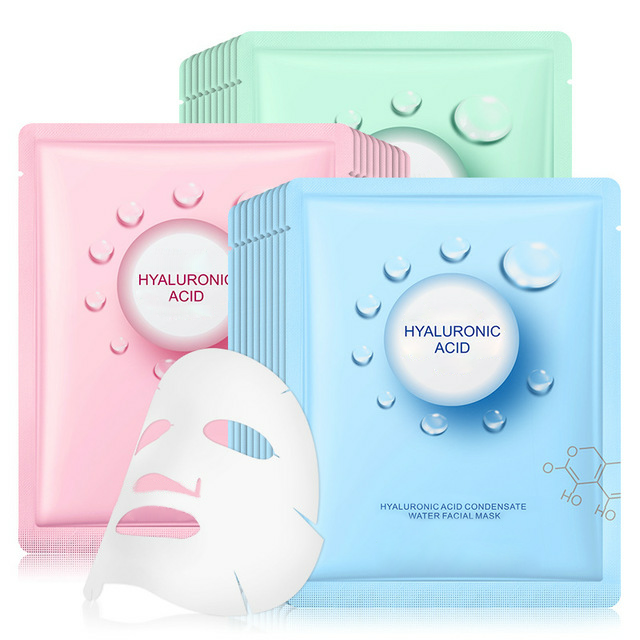 Hyaluronic Acid Face Mask Moisturizing Acne Treatment Oil Control Anti Aging Facial Mask Women Skincare Sheet Masks