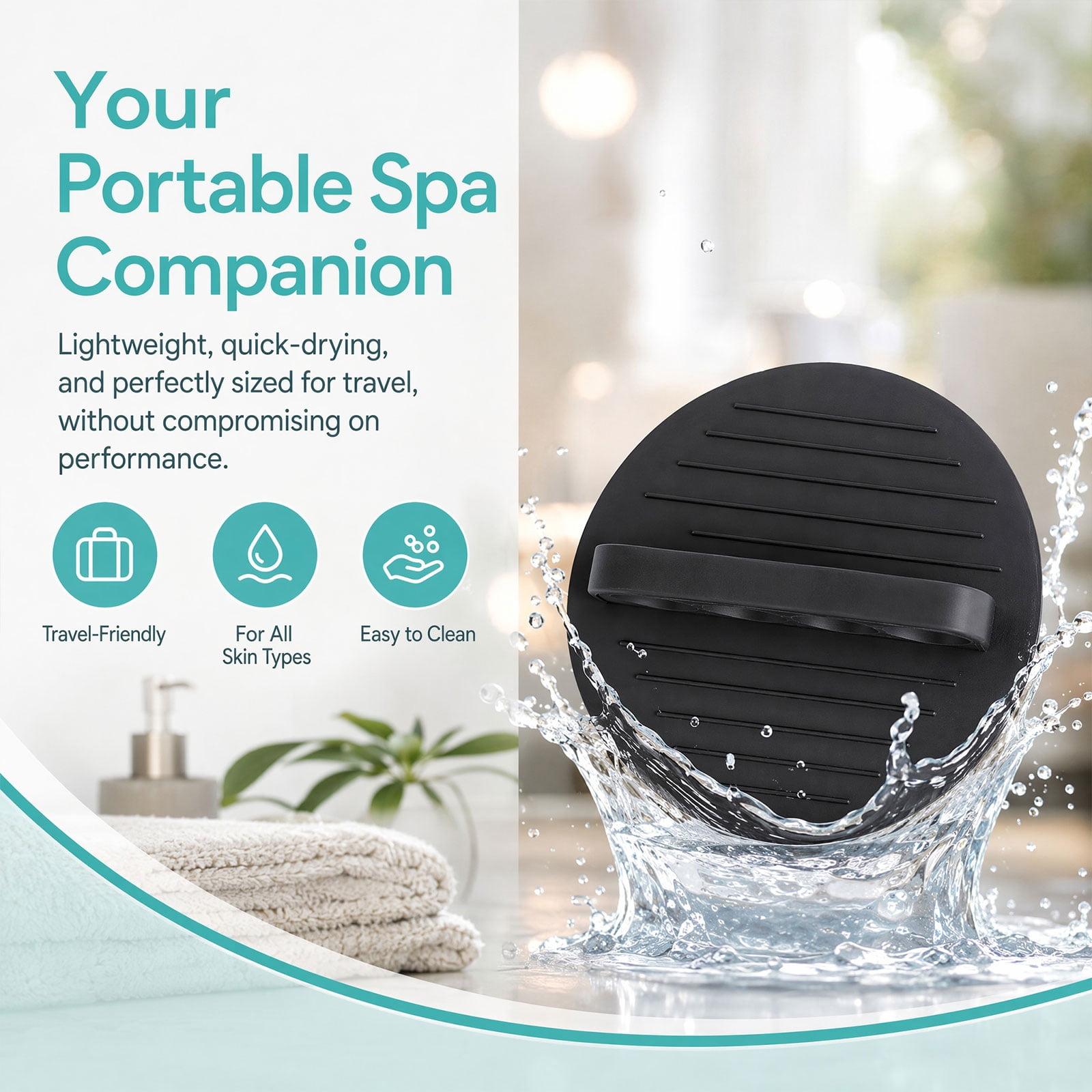 Soft Rubber Shower Scrubber, Silicone Body Scrubber, Exfoliating Bath Glove for Deep Cleansing & Dead Skin Removal(Black,2PCS)