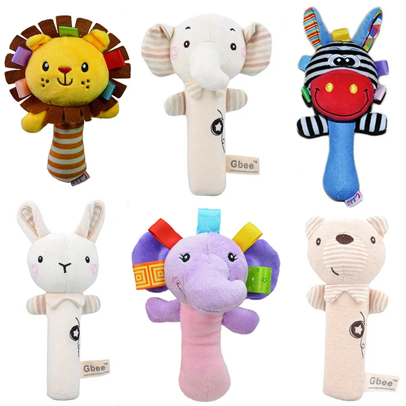 Baby Games Plush Rattle Toys For Babies Newborn Cartoon Stuffed Animals Rattle Toys Baby Crib Hand Bell Baby Toys 0 12 Months