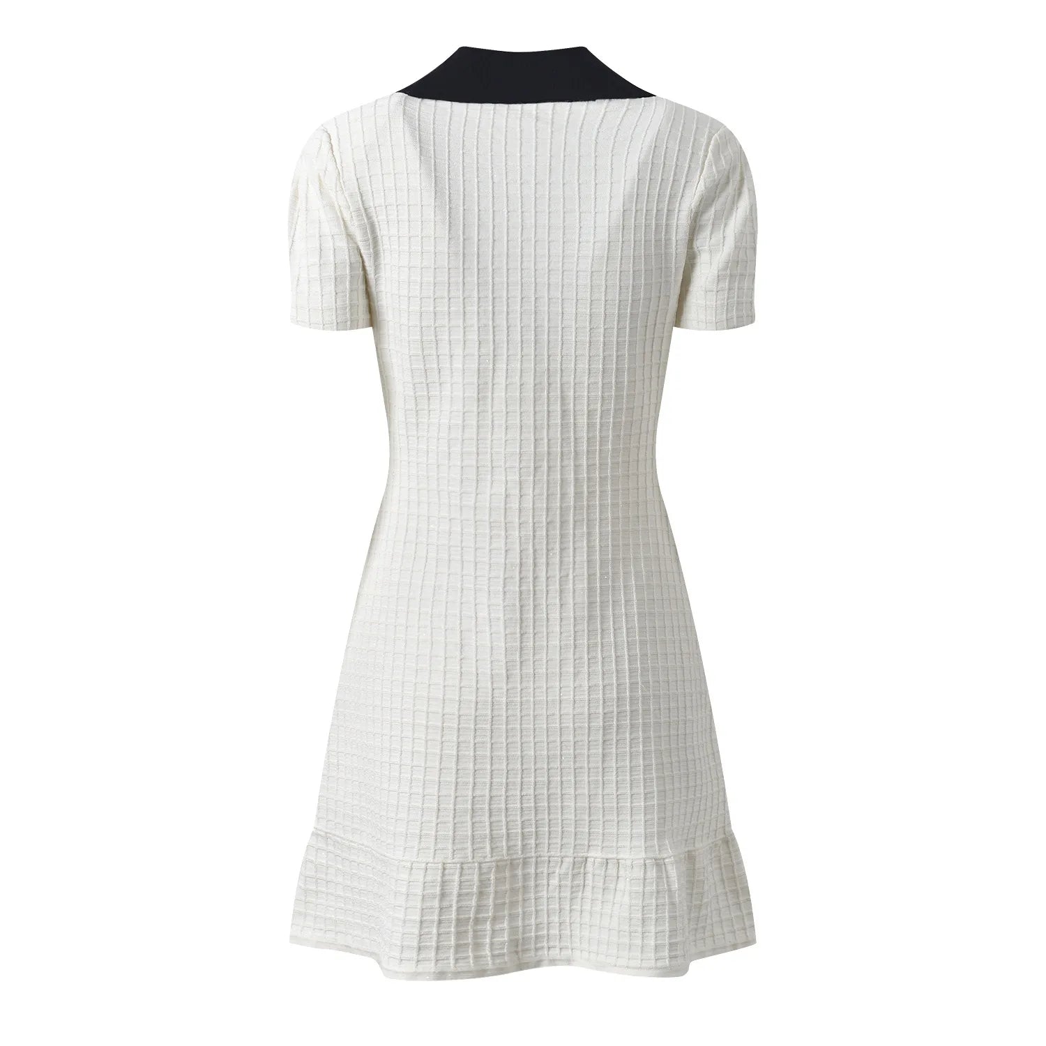 Women's knitted dress, socialite light luxury diamond embellishment, button bow, waistband, slimming knit dress