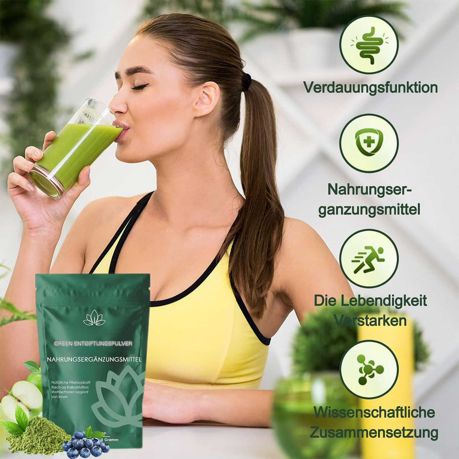VITAFANT GREEN HELFERS 2Pack Grüne Entgiftungspulver, 2026 Neu Grüner Pulver, Helfer pulver, Natürliche Pulverformel mit Fruits and vegetables such as matcha and blueberries 200g