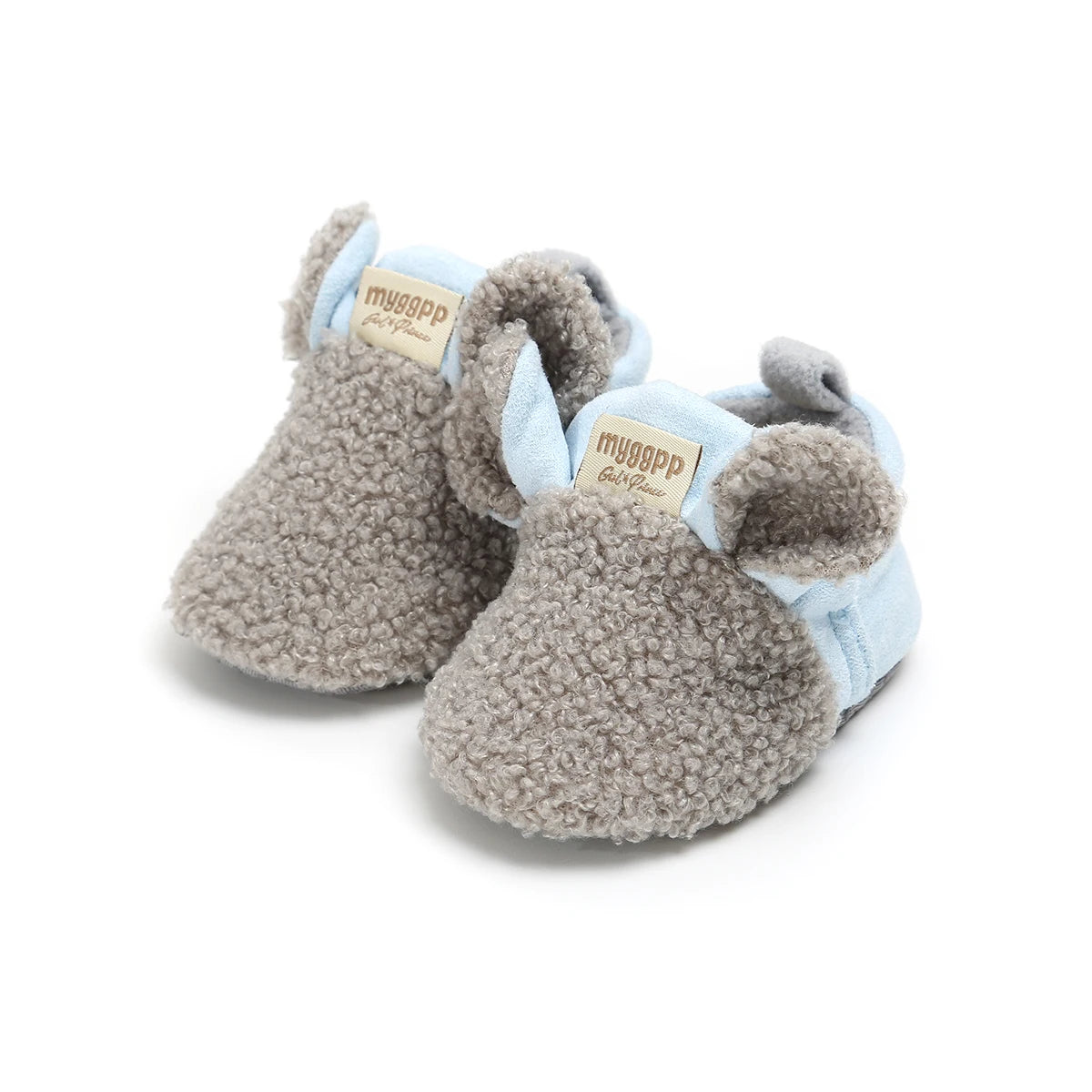 Infant Baby Boys Girls Slippers Cozy Fleece Booties Soft Bottom Warm Cartoon Socks Crib Shoes