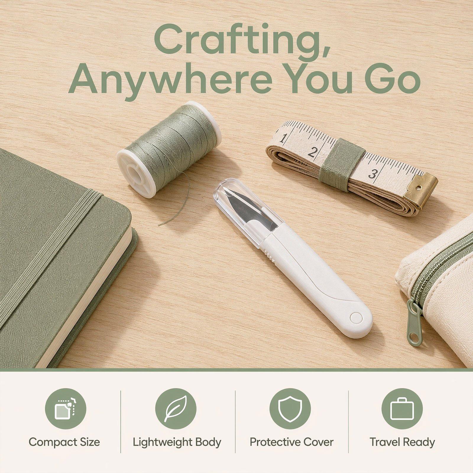 Thread Snips, Stainless Steel Thread Cutter Scissors, Ergonomic Durable Crafting Tool for Embroidery, Knitting & Sewing Projects