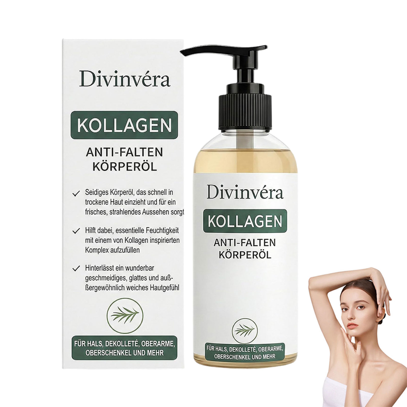 Divinova Kollagen körperöl zur Hautstraffung, 2026  Divinova Collagen Lifting Body Oil für Narben, Falten und Dehnungsstreifen, 100ML
