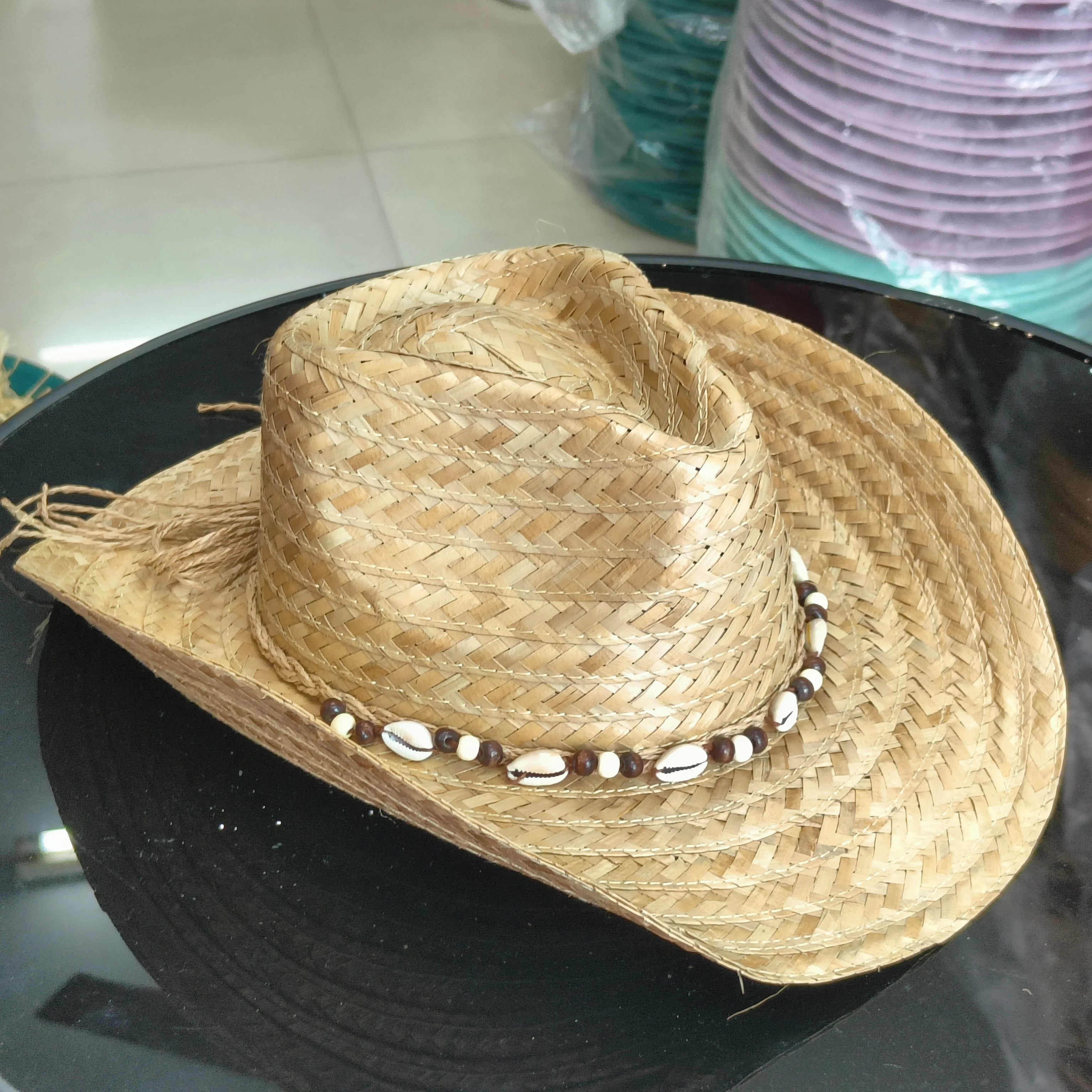 Western Cowboy Straw hat women Fashion Large Brim straw hat Party Outdoor summer cowboy Sunshade Jazz Hat sombrero vaquero hombr