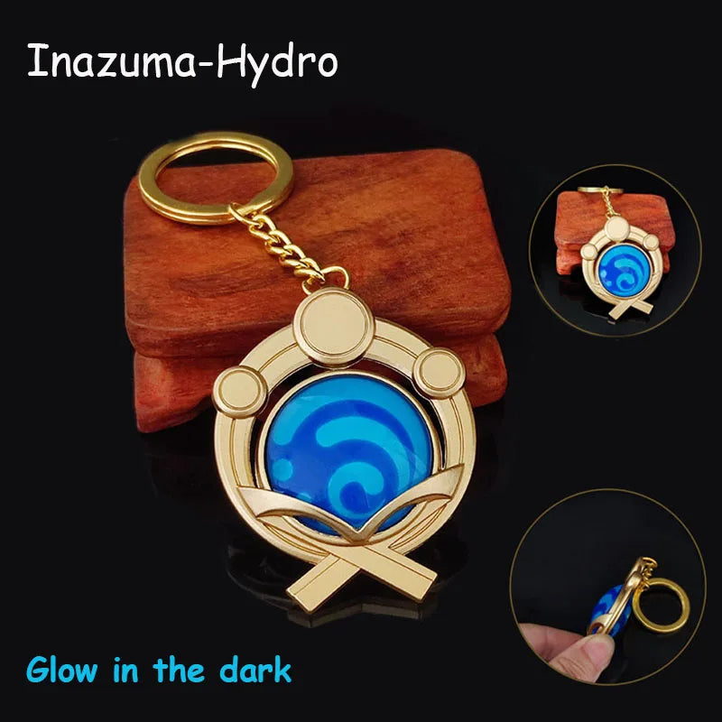 Game Impact Mondstadt Liyue Inazuma Sumeru Cosplay Vision Keychain Pyro Cyro Electro Hydro Geo Anemo Bag Pendant Props