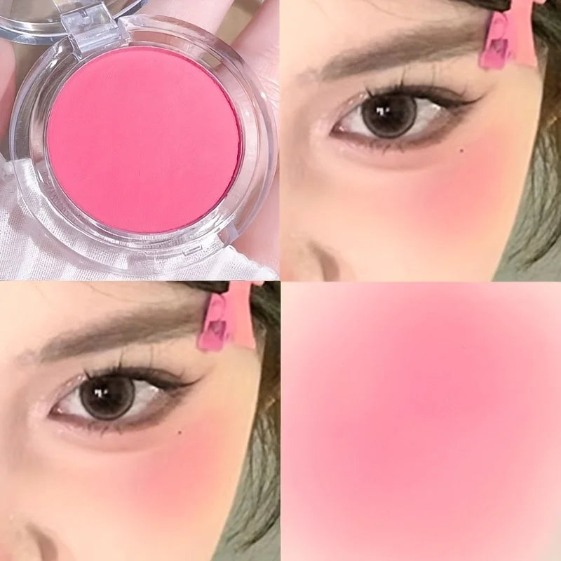 Brighten Face Blush Palette Face Contouring Face Blusher Cheek Tint Cheek Rouge Waterproof Monochrome Matte Female Makeup 1pc