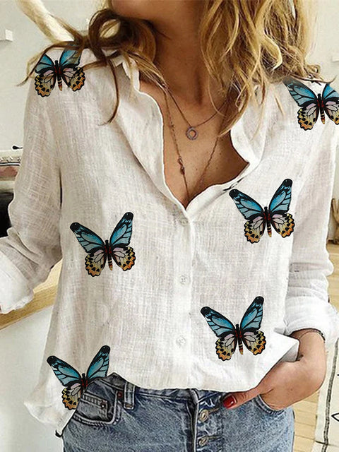 Elegant Cotton Linen Shirts Women Casual Solid Button Lapel Blouses Shirts Spring Summer Long Sleeve Loose Tops Tunic Blusas