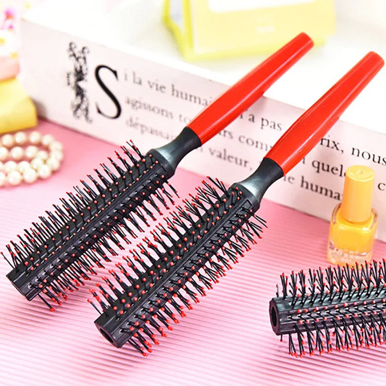 New Handle Round Rolling Brush Straight Twill Hair Comb Round Barrel Hair Curling Brush Hairdressing Styling Tool