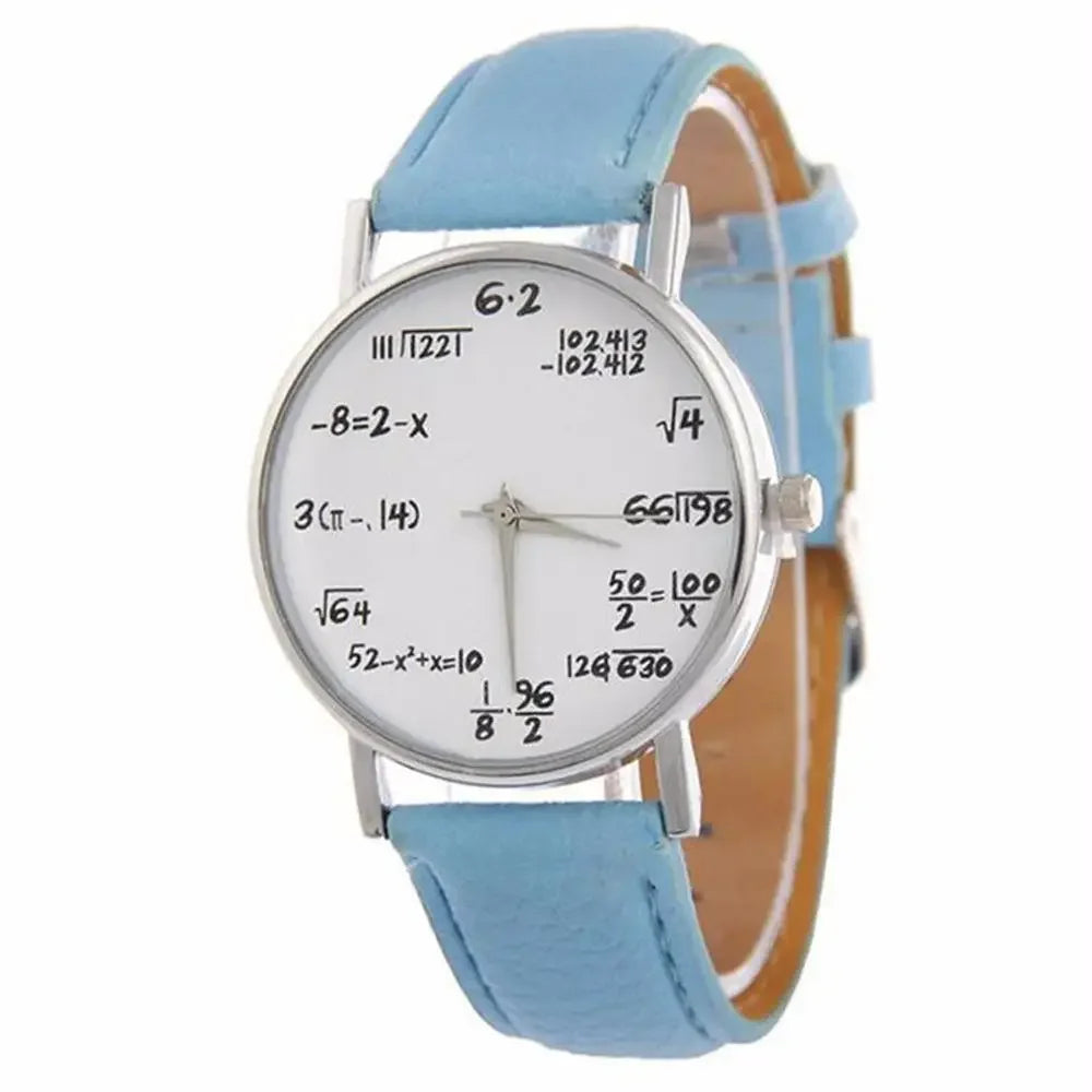 2020 Ladies Watches Fashion Student Math Formula Equation Watch Leather Band Quartz Watches Women Gifts Cheap Price Dropshipping