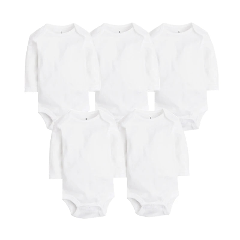 5/10 PCS/LOT Newborn Baby Clothing  summer Baby Boy Girl Clothes 100% Cotton White Kids Infant Bebe Bodysuits & Jumpsuits