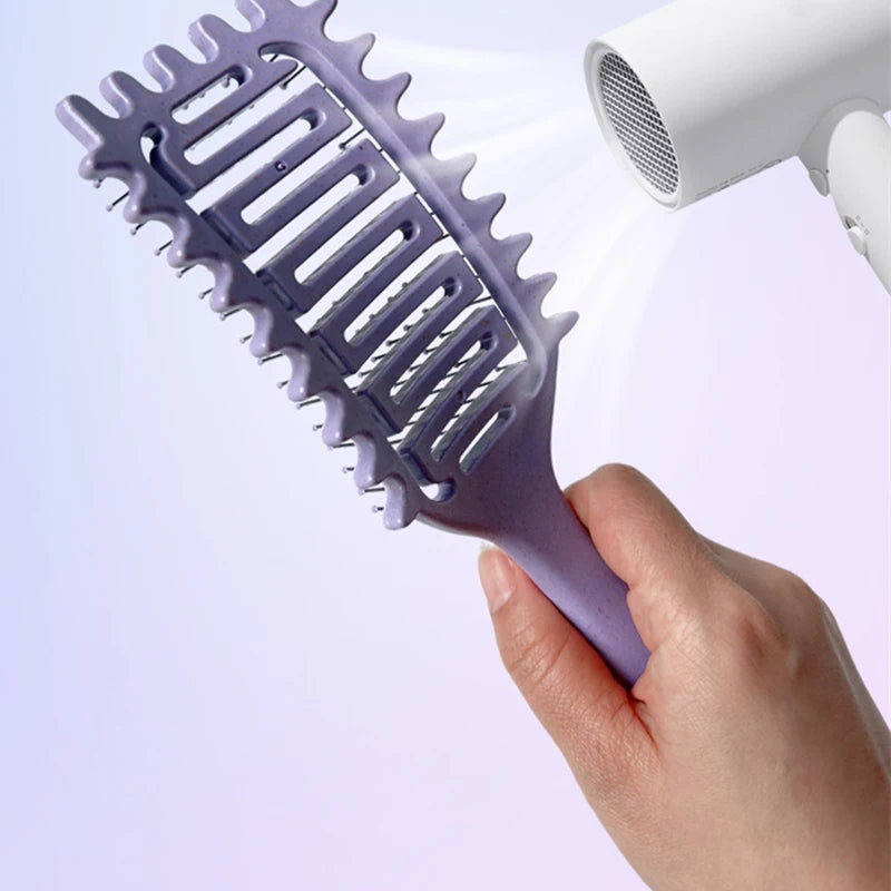 Curl Define Styling Brush Hollow Boar Bristle Detangling Hair Brush Tangled Hair Comb Shaping Defining Curls Hair Styling Tools