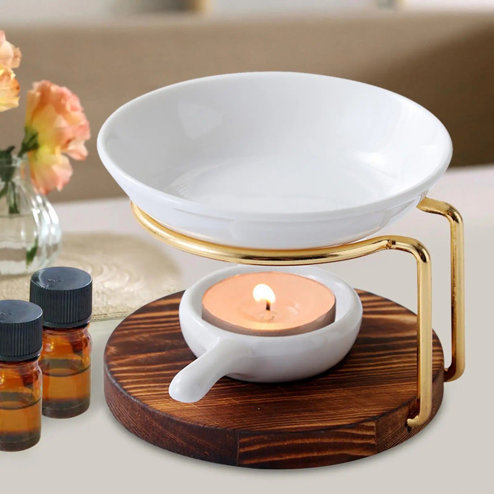 Aromatic Essential Oil Burner Oil Warmer Candle Holder Wax Melt Burner Oil Lamp Oven Fragrance Wax Oven Household Candle Lamp